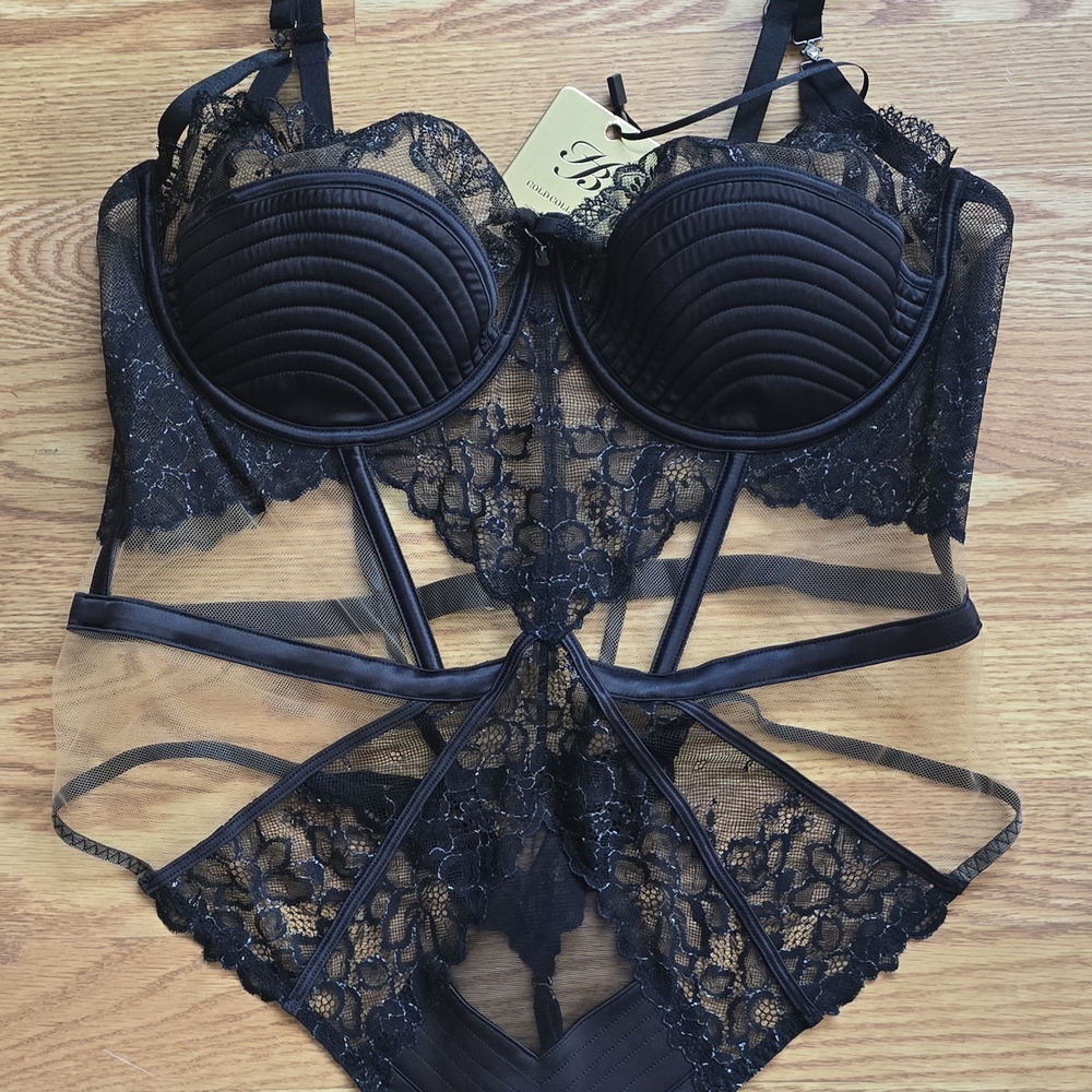 Elegant Black Lace Bodysuit